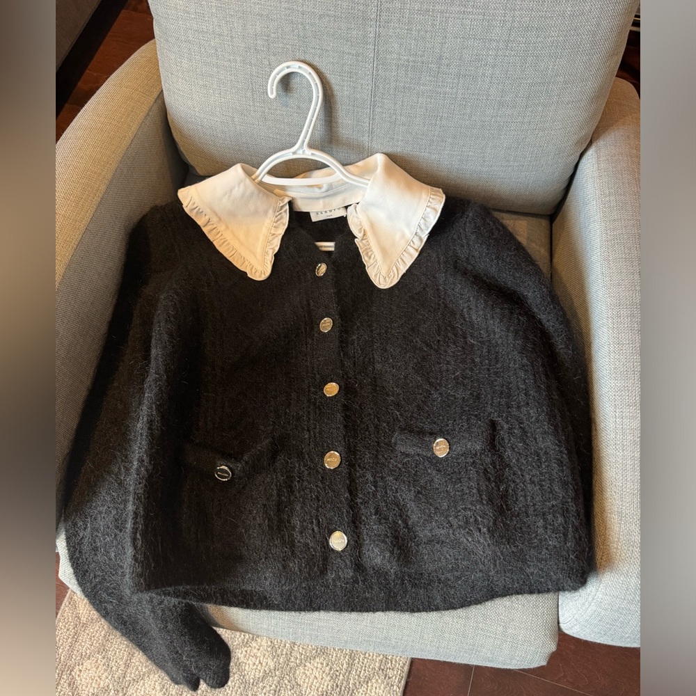 Sandro royaume cardigan with detachable collar
